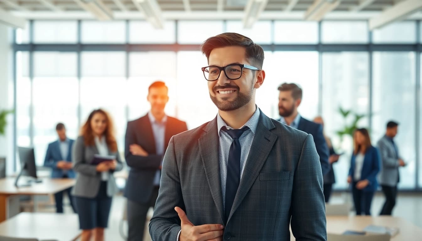 Headhunter IT berät Kunden in einem modernen Büro mit einem dynamischen Team von IT-Spezialisten.