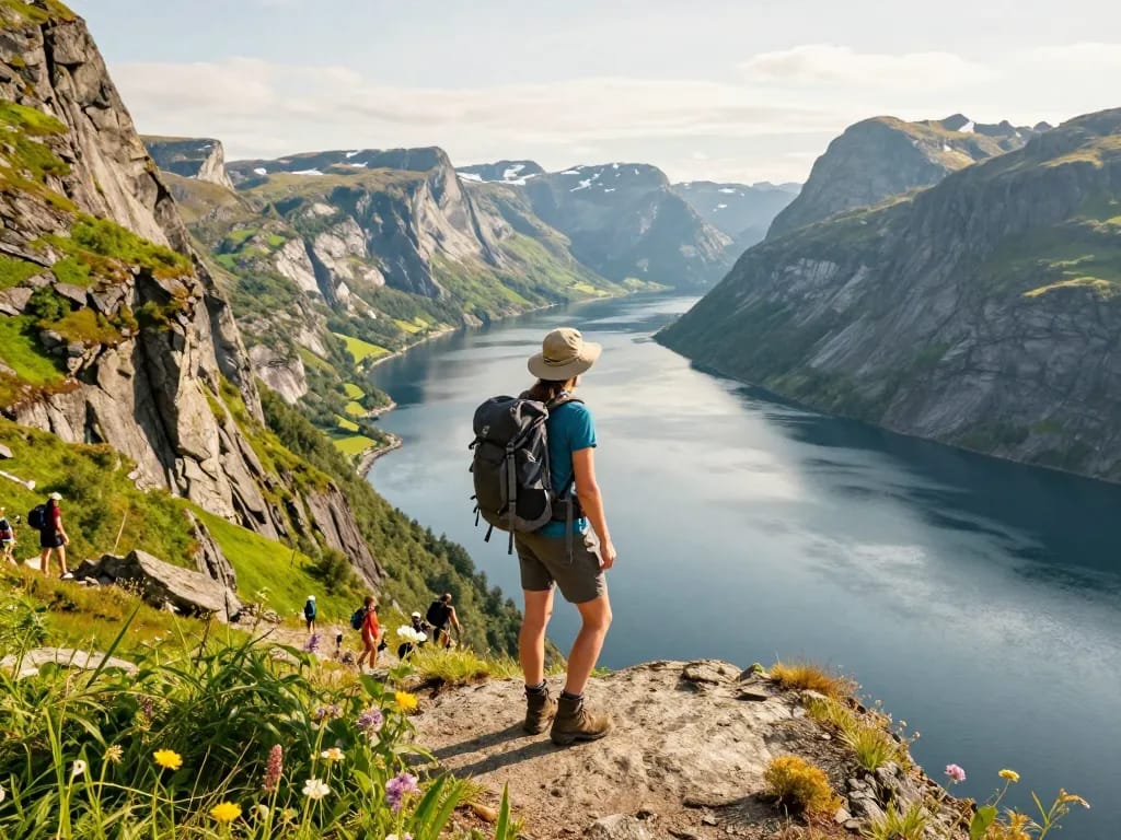 Erleben Sie Urlaub in Skandinavien mit atemberaubenden Fjordblicken und abenteuerlichem Wandern.