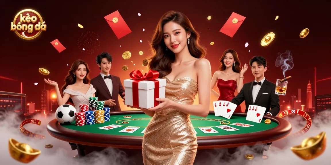 Engage with kèo bóng đá through a vibrant casino scene showcasing sports betting excitement.