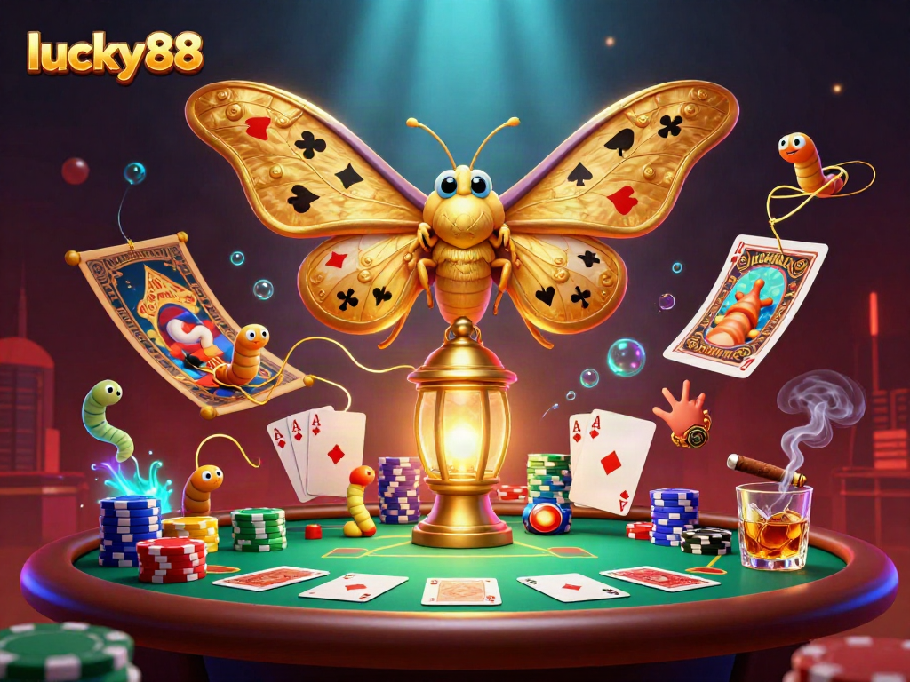 Engage with the dynamic world of lucky88 in this vibrant casino-themed illustration.