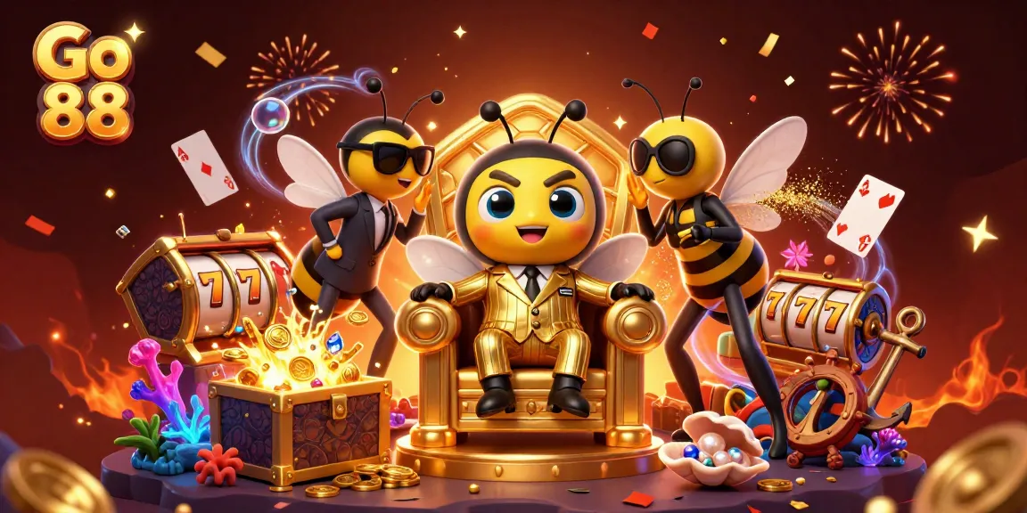 Engage with Go 88's exciting slots and jackpot games in a vibrant casino scene filled with energy.