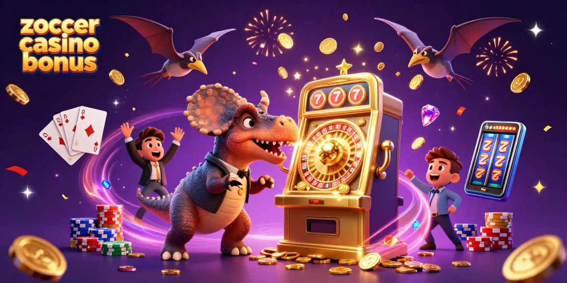 Experience the excitement of zoccer casino bonus with dynamic characters and colorful casino elements in action.