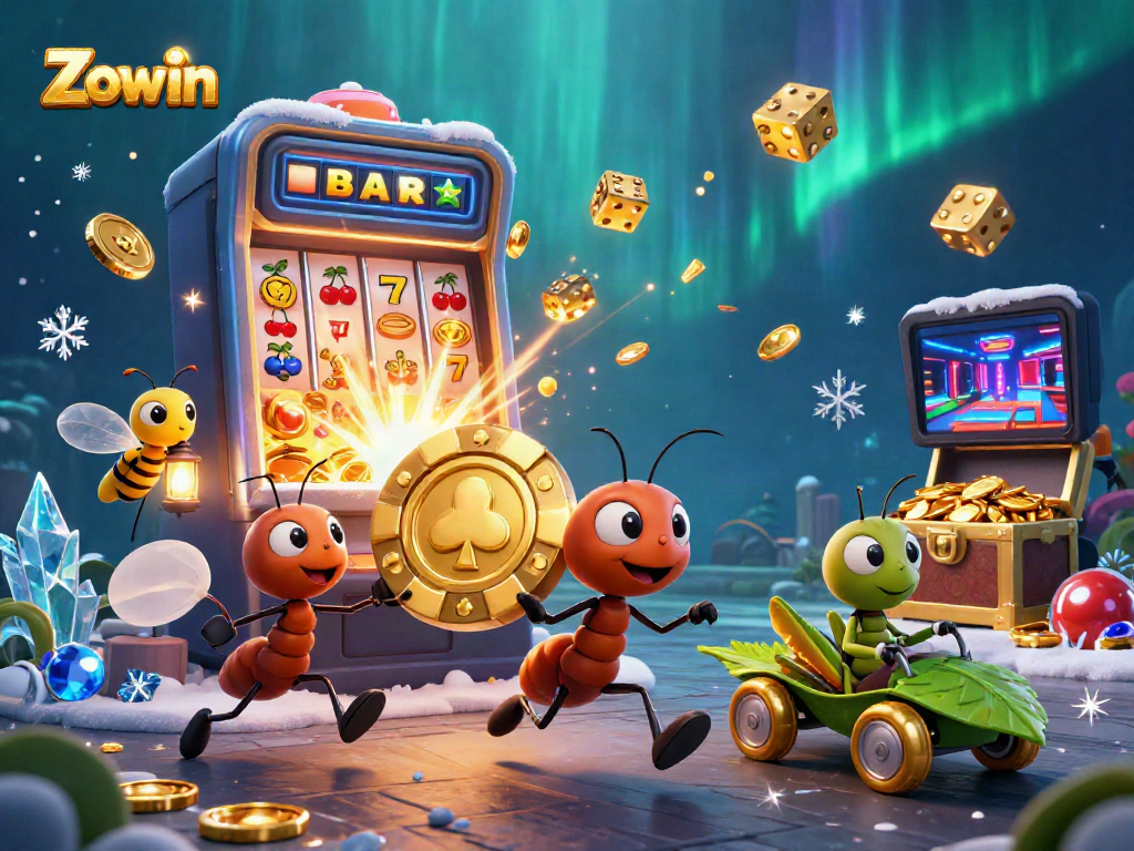 Zowin fans enjoy an action-packed gaming adventure starring cartoon ants on a quest to win big.