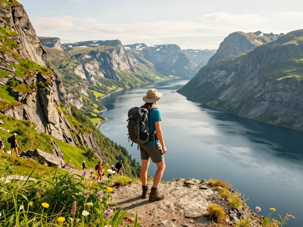 Erleben Sie Urlaub in Skandinavien mit atemberaubenden Fjordblicken und abenteuerlichem Wandern.