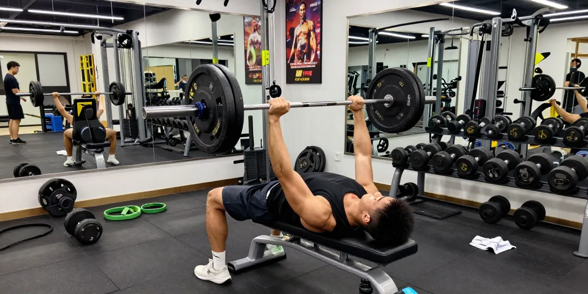 Anabolika kaufen: Fitness-Enthusiast trainiert im modernen Gym mit Gewichten.