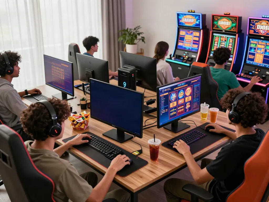 Players enjoying DA88 casino games and betting online in a lively atmosphere.