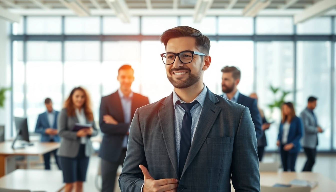 Headhunter IT berät Kunden in einem modernen Büro mit einem dynamischen Team von IT-Spezialisten.