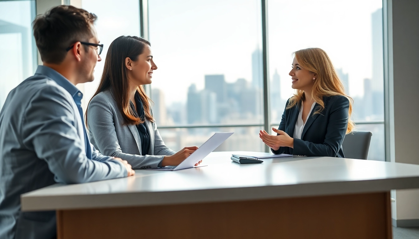 Headhunter Schweiz in einem modernen Büro, das mit einem Kandidaten spricht und Chancen diskutiert.