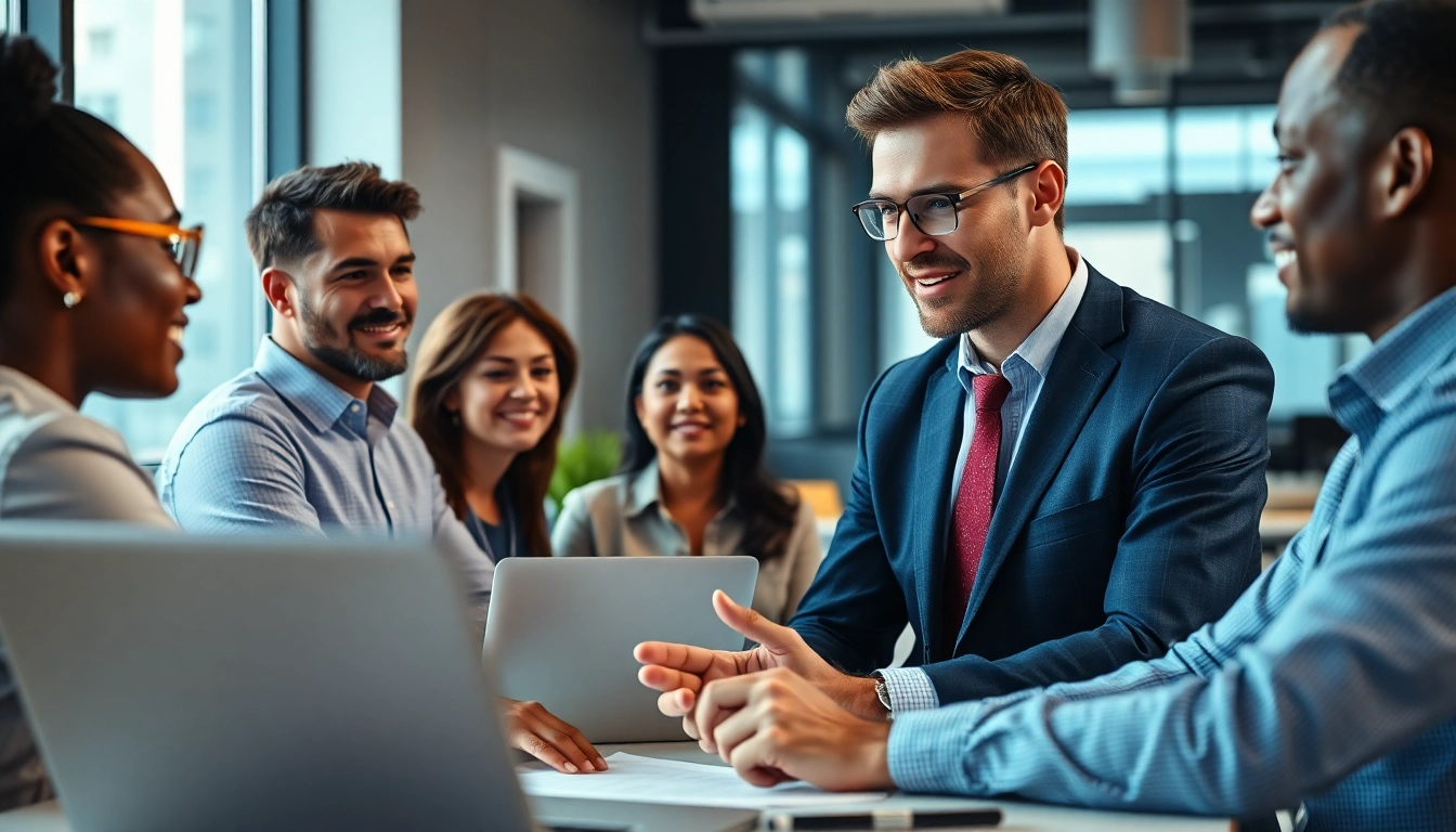 Headhunter Ingenieure interacting with candidates in a modern office environment.